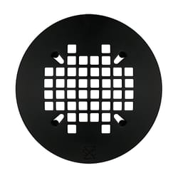 Sioux Chief 4-1/4 in. Matte Black Round Steel Drain Grate