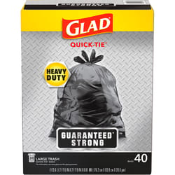 Glad 30 gal Trash Bags Quick Tie 1 pk