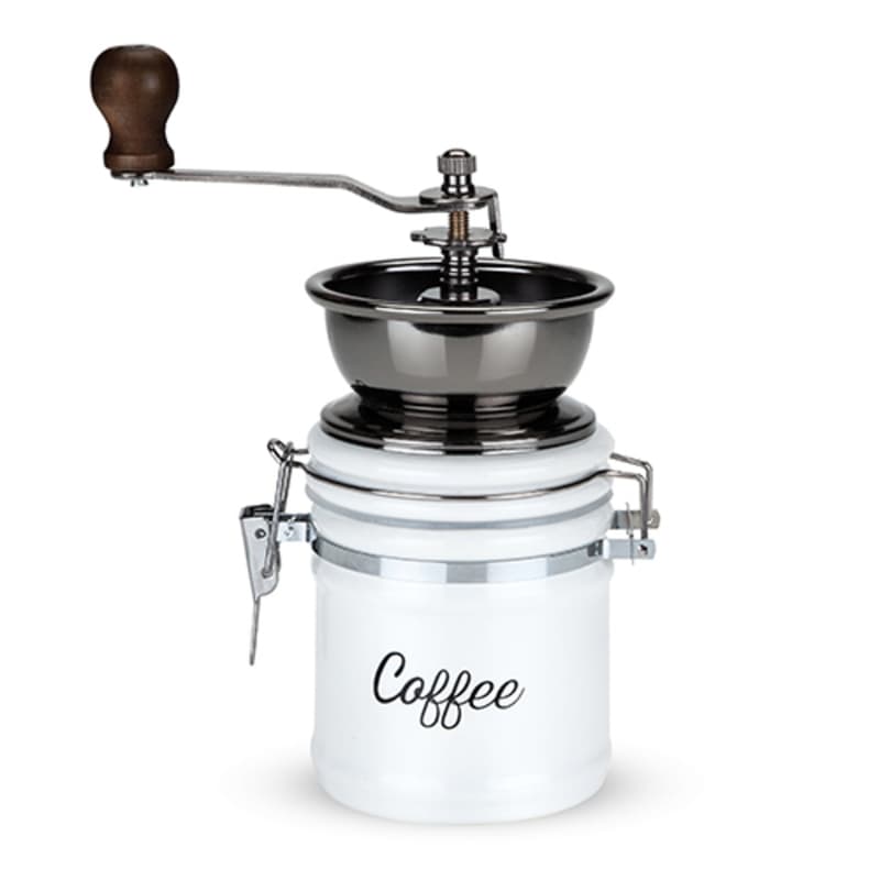 TWINE Country Cottage Silver/White Ceramic/Metal Coffee Grinder Sansujyuku sansujyuku.com