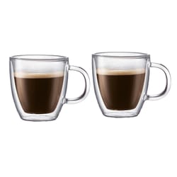 Bodum Clear Borosilicate Glass Contemporary Mug 5 in. D 2 pk