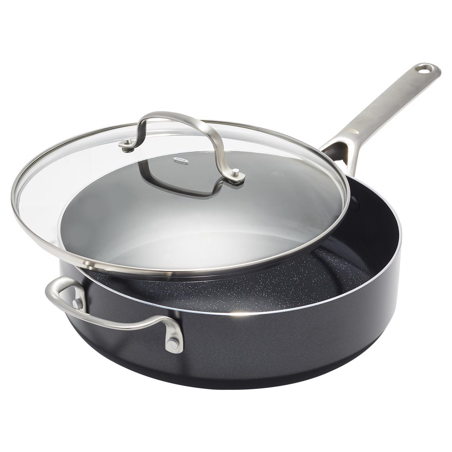 OXO Agility Ceramic Coated Aluminum Saute Pan 5 qt Black Uae Electronic uaeelectronic.com