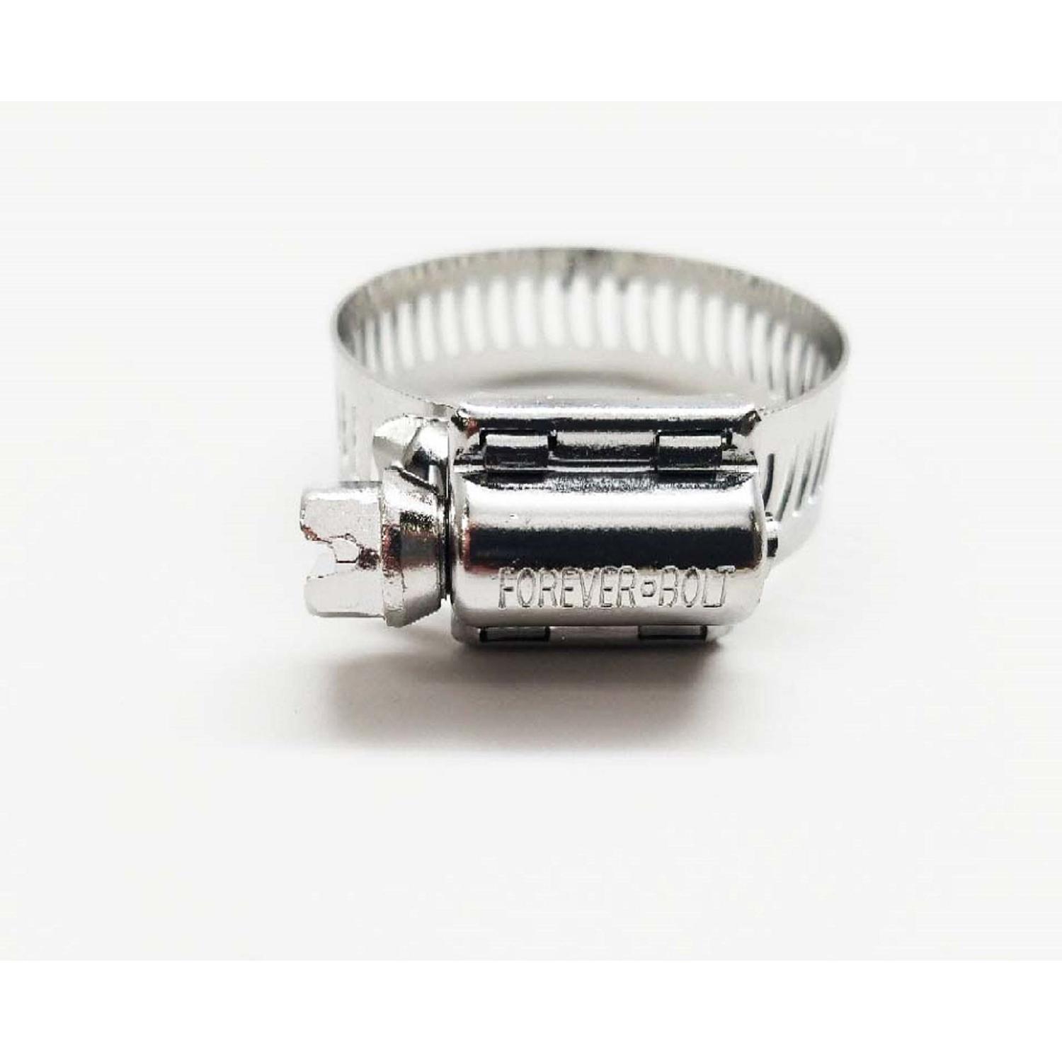 FOREVERBOLT 9/16 in to 1-1/16 in. SAE 10 Silver Hose Clamp Stainless Steel Band