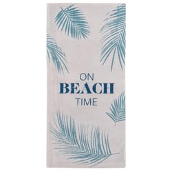 Karma Waterfront Blue/Gray Cotton On Beach Time Tea Towel 1 pk