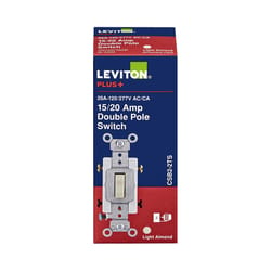 Leviton 20 amps Double Pole Toggle AC Quiet Switch Light Almond 1 pk