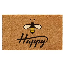 Home & More 1.42 W X 2.42 L Brown Bee Happy Coir Door Mat