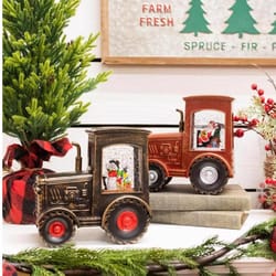 Gerson LED Assorted Holiday Tractor Indoor Christmas Decor 6.95 in.