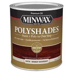 Minwax PolyShades Semi-Transparent Satin Bombay Mahogany Oil-Based Polyurethane Stain/Polyurethane F