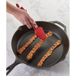HIC Kitchen Red Silicone/Stainless Steel Bacon Tongs