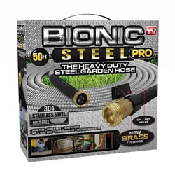 Bionic Steel Pro 5/8 in. D X 50 ft. L Heavy Duty Commercial Grade Garden Hose Gray