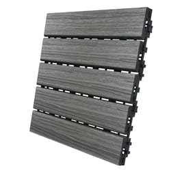 Aura 12 in. W X 12 in. L Gray Oak Composite Balcony/Deck Tiles 6 sq ft