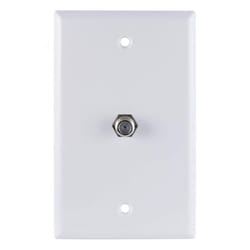 GE White 1 gang Plastic Coaxial Wall Plate 1 pk