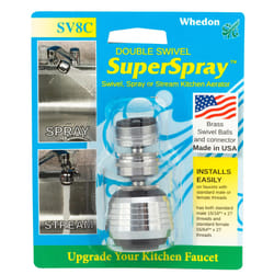 Whedon SuperSpray Dual Thread 15/16 in.- 27M x 55/64 in.-27F Chrome Plated Swivel Sprayrator