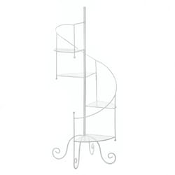 Summerfield Terrace Stairway 39 in. H White Iron Plant Stand