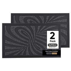 Superio Brand 18 in. W X 30 in. L Gray Abstract Coir Door Mat