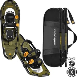 Retrospec Drifter 25 in. Unisex Snowshoe Bundle Olive