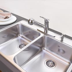 Kindred Creemore Stainless Steel Top Mount 33 in. W X 22 in. L Double Bowl Kitchen Sink