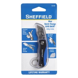 Sheffield 4-1/2 in. Lockback Mini Utility Knife Blue 1 pc