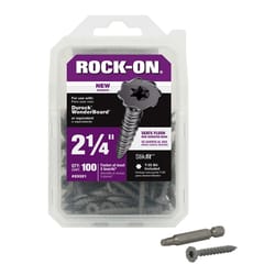 Rock-On No. 9 X 2-1/4 in. L Star Flat Head Serrated Cement Board Screws