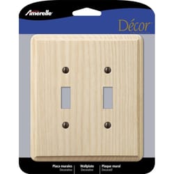 Amerelle Contemporary Unfinished Beige 2 gang Wood Toggle Wall Plate 1 pk