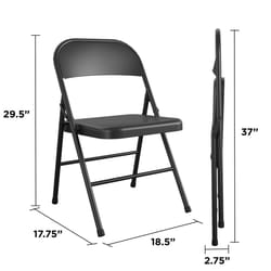 Cosco Black Metal Folding Chair 4 pk