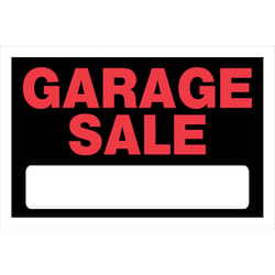 HILLMAN English Black Garage Sale Sign 8 in. H X 12 in. W