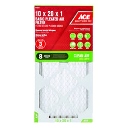 Ace 10 in. W X 20 in. H X 1 in. D Synthetic 8 MERV Pleated Air Filter 1 pk