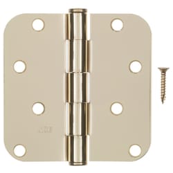 Ace 4 in. L Bright Brass Residential Door Hinge 3 pk