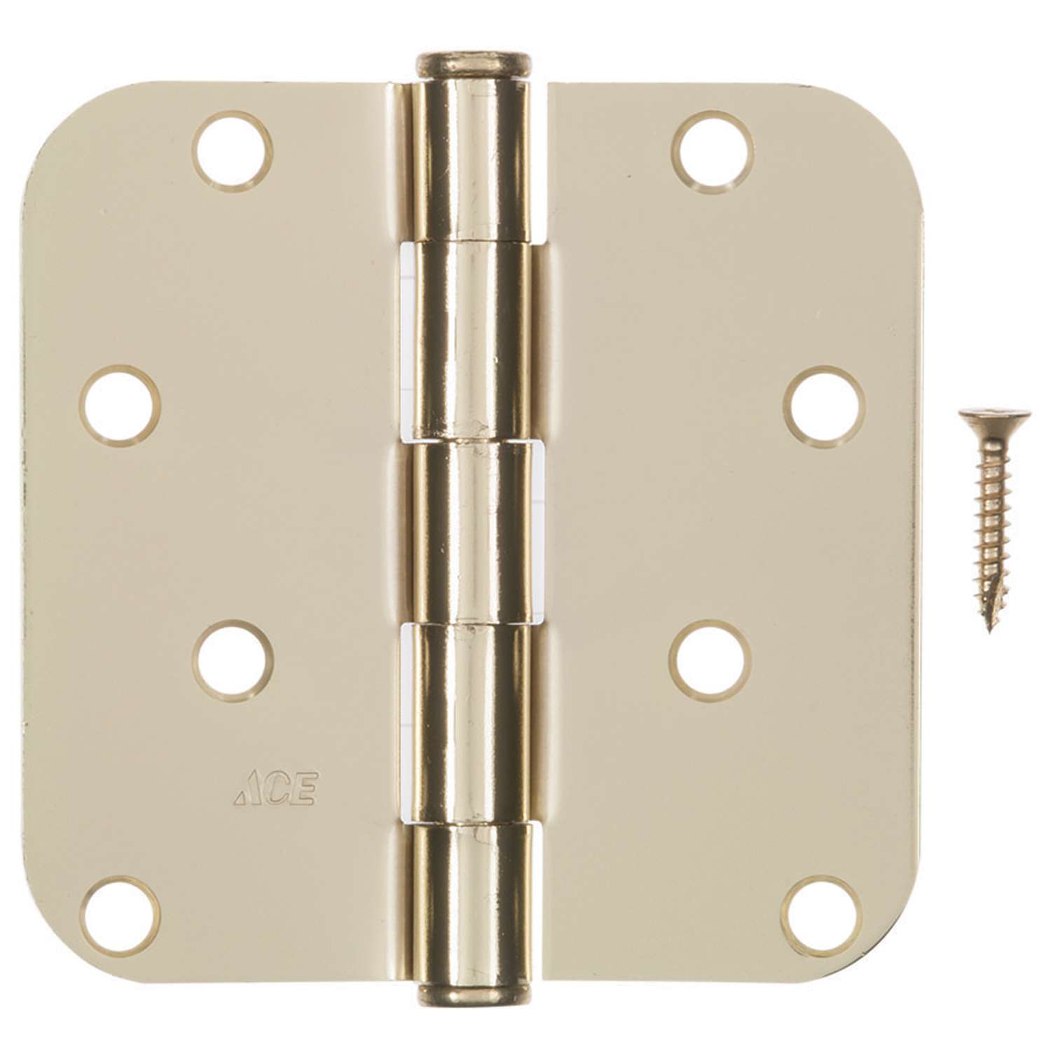 Ace 4 in. L Bright Brass Residential Door Hinge 3 pk Ace Hardware