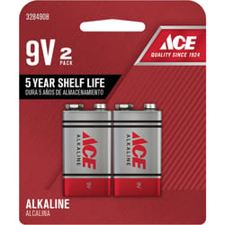 Ace 9-Volt Alkaline Batteries 2 pk Carded