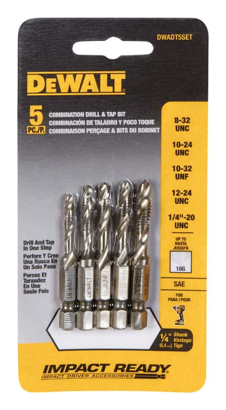 DeWalt Steel SAE Drill and Tap Bit Set 5 pc Ace Hardware