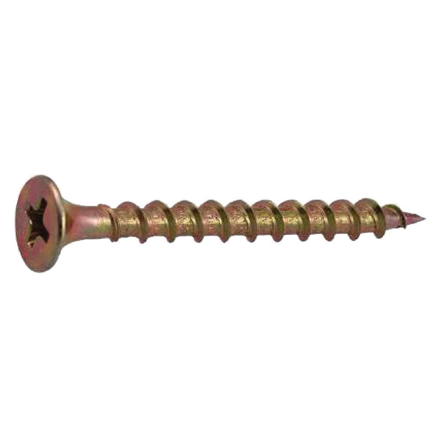 GripRite No. 6 x 11/4 in. L Phillips Yellow Zinc Wood Screws 1 lb