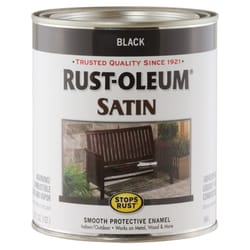 Rust-Oleum  Stops Rust  Satin  Black  Oil-Based  Alkyd  Protective Enamel  1 qt. Exterior and Interi 