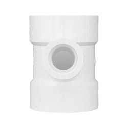 Charlotte Pipe 1-1/2 in. Hub X 4 in. D Hub PVC Sanitary Tee 1 pk