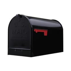 Architectural Mailboxes Stanley Jumbo Galvanized Steel Post Mount Black Mailbox