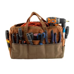 Bucket Boss 6 in. W X 10.5 in. H Canvas Tool Bag 30 pocket Brown 1 pc