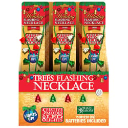 Magic Seasons Christmas Holiday Flashing Tree Necklace 1 pc