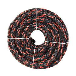 Koch 1/2 in. D X 50 ft. L Black/Orange Twisted Polypropylene Rope