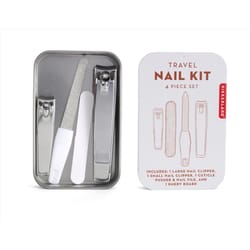 Kikkerland Design Gray Nail Clippers/Nail File/Tweezers 4 pc
