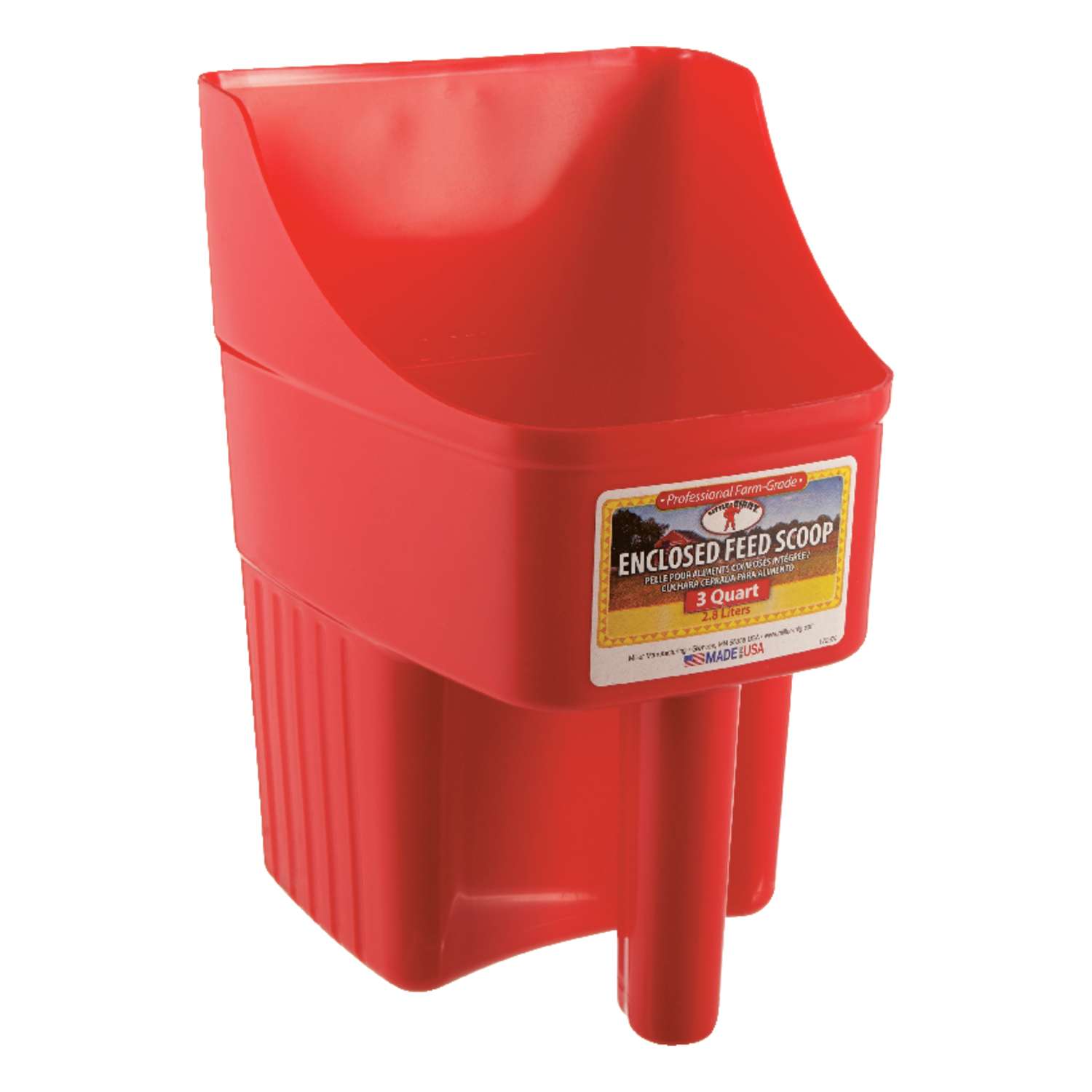 Little Giant 3-Quart Enclosed Feed Scoop Red 