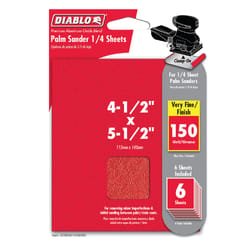 Diablo 5-1/2 in. L X 4-1/2 in. W 150 Grit Aluminum Oxide Sanding Sheet 6 pk