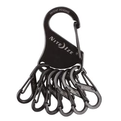 Nite Ize KeyRack 2 in. D Stainless Steel Black Carabiner Key Ring