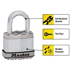 Master Lock Magnum 1.25 in. H X 1-3/4 in. W Steel Dual Ball Bearing Locking Weather-Resistant Padloc