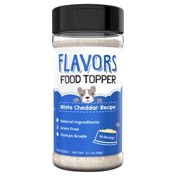 Flavor's Food Topper White Cheddar Recipe Powder Dog Food Topper Grain Free 3.1 oz
