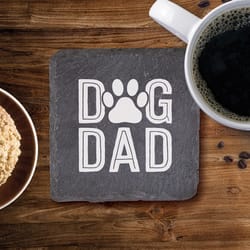 P Graham Dunn Dog Dad Gray Stoneware Slate Coaster Set 4 pk