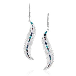 Montana Silversmiths Women's Breaking Trail Feather Multicolored Earrings Brass Water Resistant