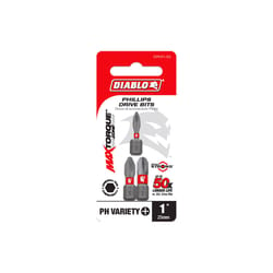 Diablo Phillips 1 in. L Insert Bit Set Black Oxide 3 pc