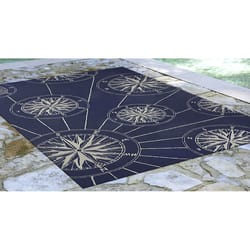 Liora Manne Frontporch 5 ft. W X 7.5 ft. L Navy Blue Traditional Polyester Area Rug