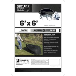 Foremost Dry Top 6 ft. W X 6 ft. L Heavy Duty Polyethylene Tarp Black