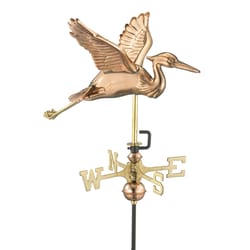 Good Directions Polished Brass/Copper 26 in. Blue Heron Weathervane For Garden Pole