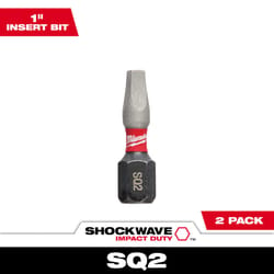 Milwaukee Shockwave Square #2 X 1 in. L Screwdriver Bit Steel 2 pk